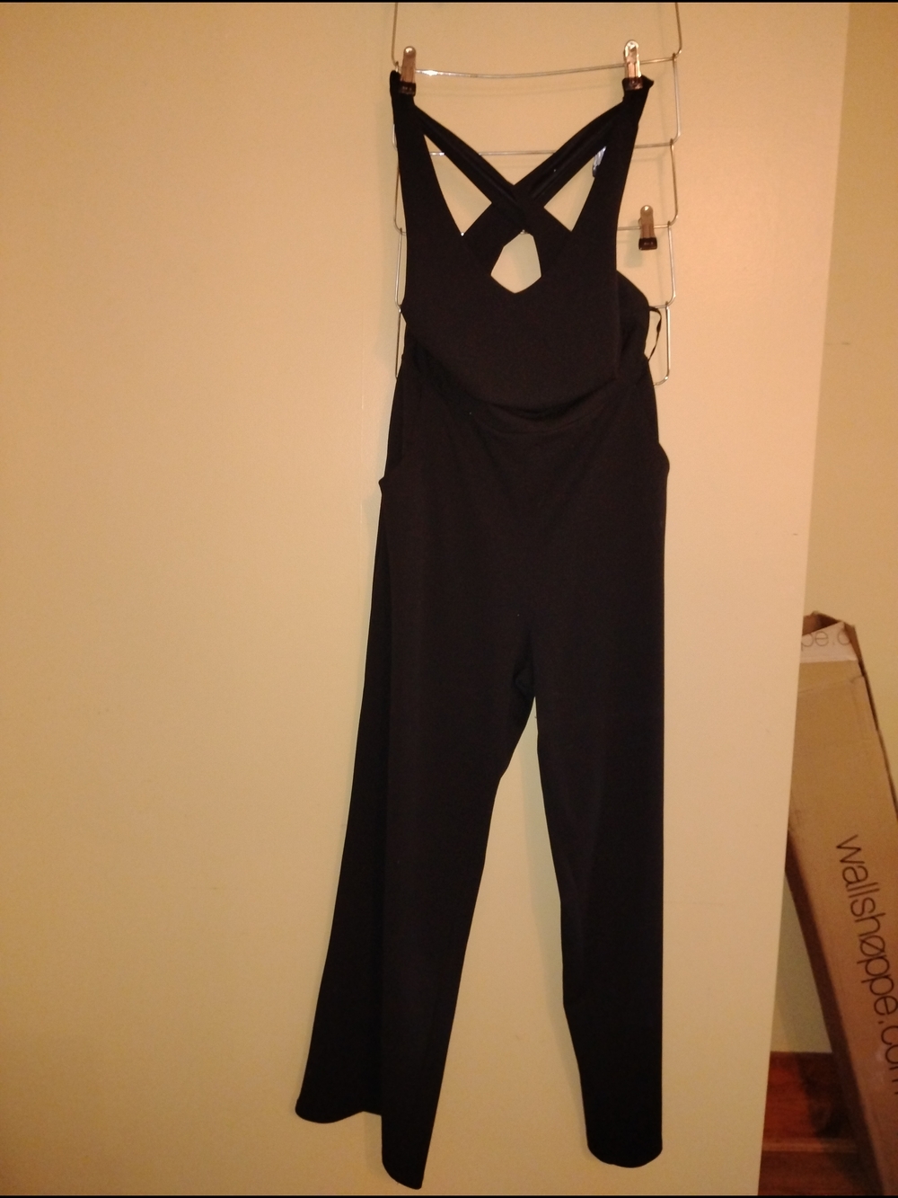 Black Cross-Back Jumpsuit - Women